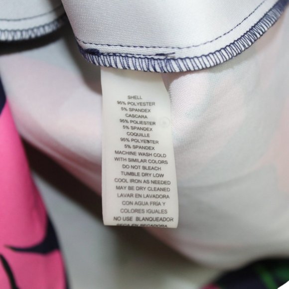 Vince Camuto 6 Floral Sleeveless Navy Blue Pink Fit & Flare Pockets Mini Dress - Picture 13 of 13